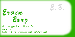 ervin borz business card